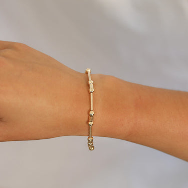 Gold Bead Bar Bracelet